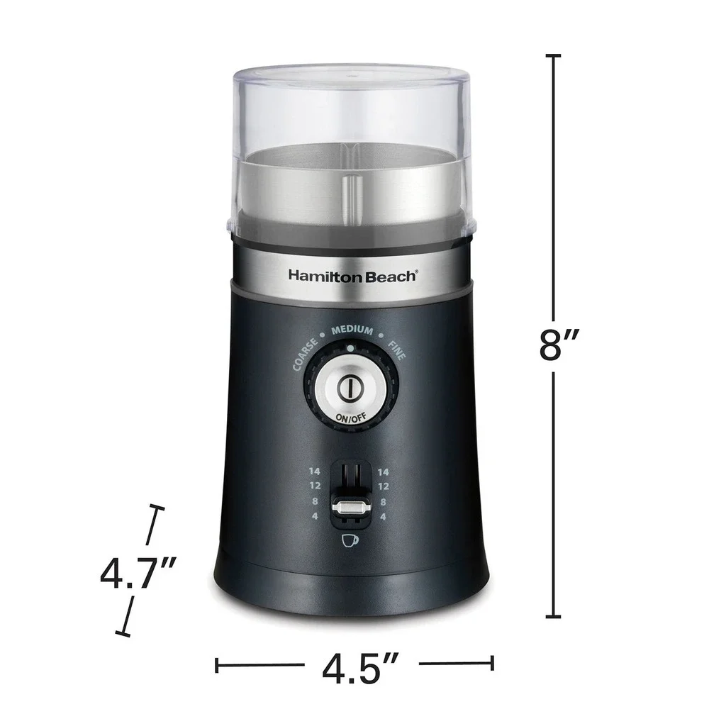 Hamilton Beach Coffee Grinder Custom Grind Black New Open Box 80393FG 14 Cup